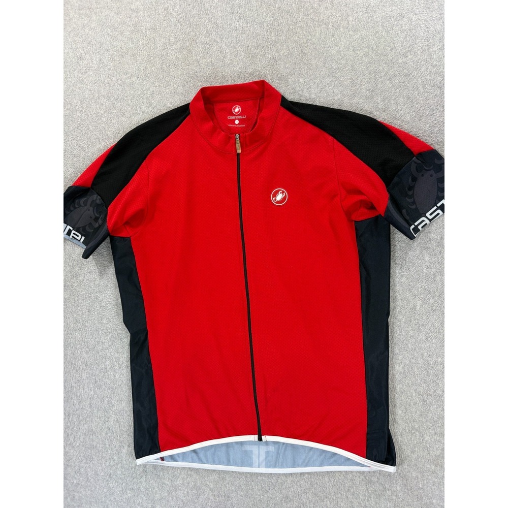 Castelli Performance Short Sleeve Full Zip Cycling Jersey (Men's 3XL) Red